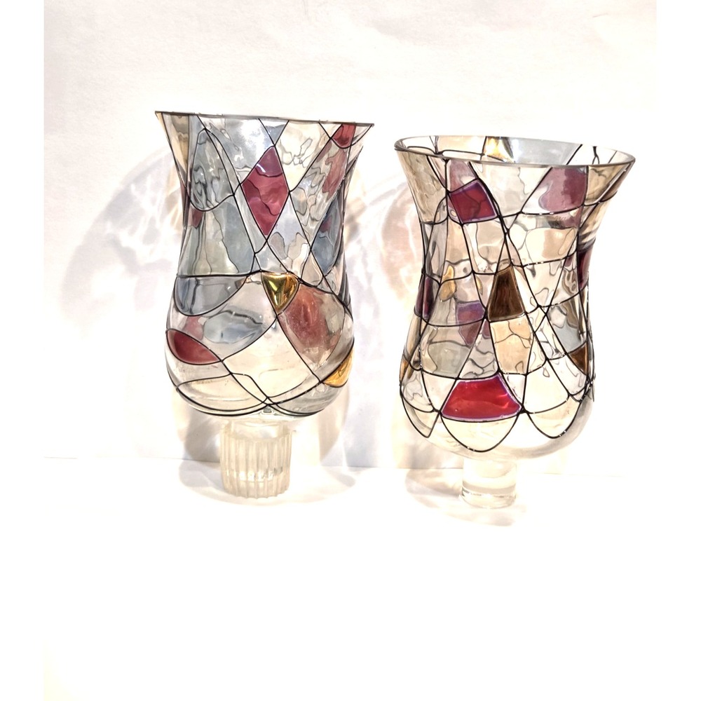PartyLite Mosaic Glass Peglites Candle VTG Shades TWO